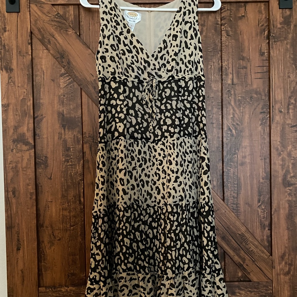 Silk animal print, sleeveless dress